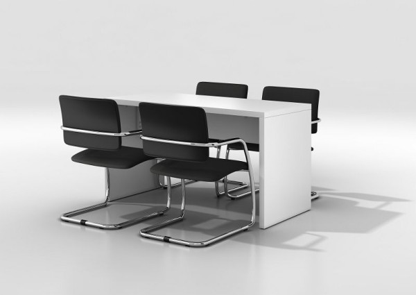 Hammerbacher besöksstol, fribärande stol, set om 2, svart, höjd 81 cm, sittbredd 45 cm, VSBP3/D
