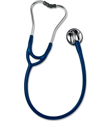 ERKA stetoskop för vuxna med mjuka öronbitar, membransida (dubbelt membran), tvåkanaligt rör SENSITIVE, färg: marinblå, 525.00020