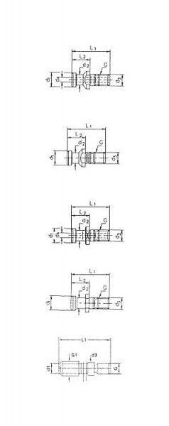 MACK dragbultar DIN 69872 A, med hål, SK 50, M24, L= 74 mm, 13-9884A-50-74