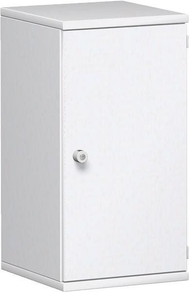 geramöbel dörrskåp 1 dekorativ hylla, låsbar, lås vänster, 400x425x768, vit/vit, N-10DL204-WW