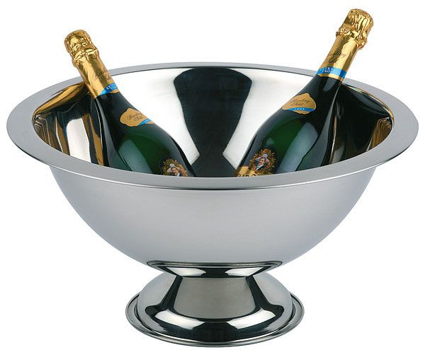 APS champagnekylare, Ø 45 cm, höjd: 23 cm, 12 liter, rostfritt stål, högpolerad, mattpolerad kant, botten Ø: 21 cm, 36046