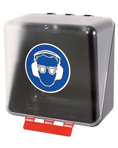 DENIOS midibox för förvaring av ögon-/hörselskydd, transparent, 116-487