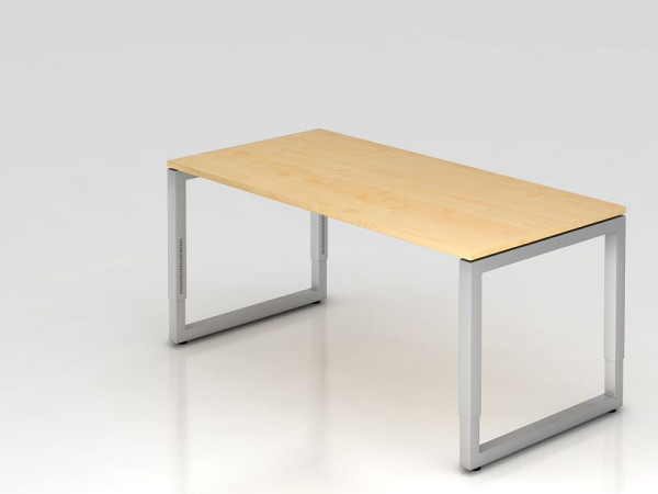 Hammerbacher skrivbord O-fot kvadratisk 160x80cm lönn, rektangulär form med flytande bordsskiva, VRS16/3/S