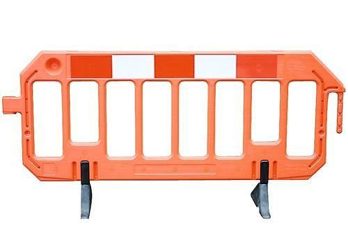 DENIOS barriär av plast, orange, med signaleffekt, mobil, 240-915