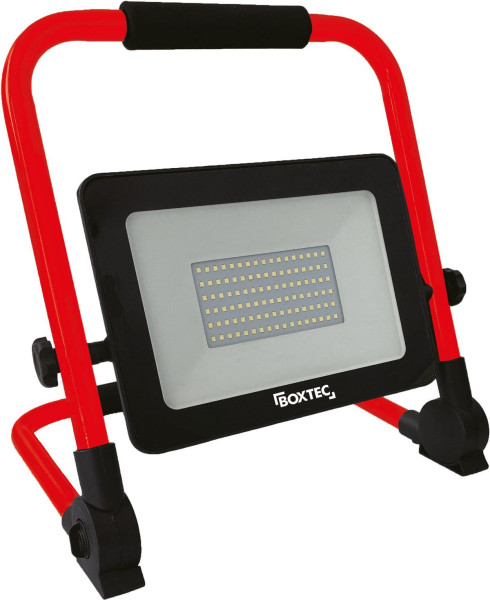 BOXTEC LED spotlight byggstrålkastare AKKU 50W, 3500lm, 6500K, IP54, justerbar, fällbar golvram, 48205
