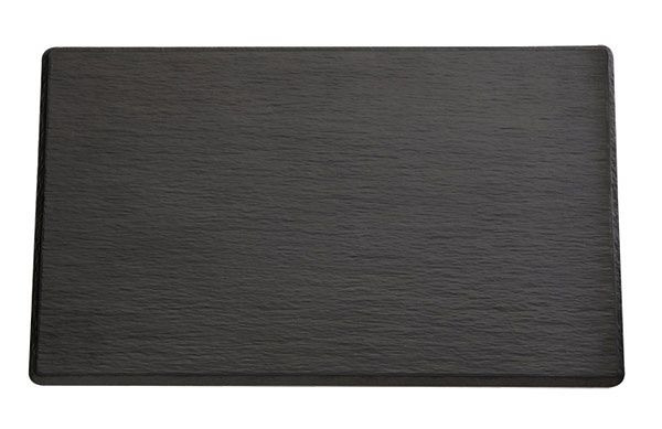 APS GN 1/2 bricka -SKIFFER-, 32,5 x 26,5 cm, höjd: 1 cm, melamin, svart, skifferlook, med halkskydd, 83956