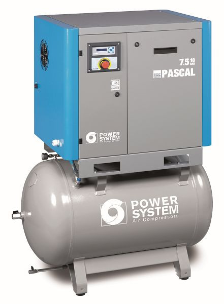 POWERSYSTEM IND skruvkompressorindustri med torktumlare, kraftsystem PASCAL 7,5 - 10 bar 270 L tank, 20140909