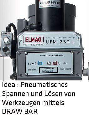 ELMAG universalfräs, UFM 230 L, inklusive 3-axlig positionsdisplay 'SINO', 82160
