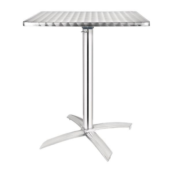 Bolero fyrkantigt fällbart bord rostfritt stål 1 ben 60cm, CG838