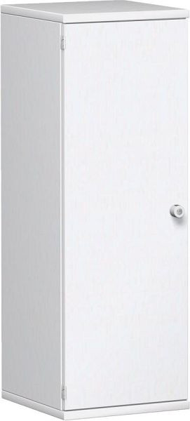 geramöbel dörrskåp 2 dekorativa hyllor, låsbart, lås till höger, 400x425x1152, vit/vit, N-10DR304-WW