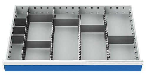 Bedrunka+Hirth lådavdelare R 36-24 med metallavdelare för front 100/125 mm, mått i mm (BxD): 900 x 600, 154BLH100A