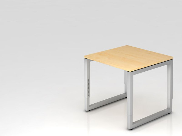 Hammerbacher skrivbord O-fot kvadratisk 80x80cm lönn, rektangulär form med flytande bordsskiva, VRS08/3/S