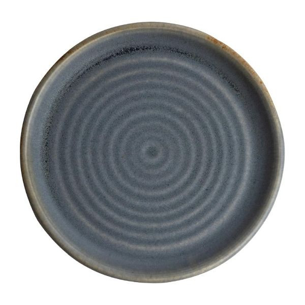 OLYMPIA rund tallrik i canvas med smal kant, granitblå 18cm, PU: 6 st, FA302