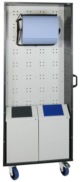 trubbigt SmartCenter mobilt perforerat panelskåp, kan användas på båda sidor, utrustning 1, 670-300-0-1-100