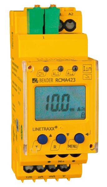 ELMAG differensströmövervakningsanordning BENDER RCMA423 för kraftgeneratorer upp till 100kVA (motsvarande FI-strömbrytare, allströmskänslig), 53727