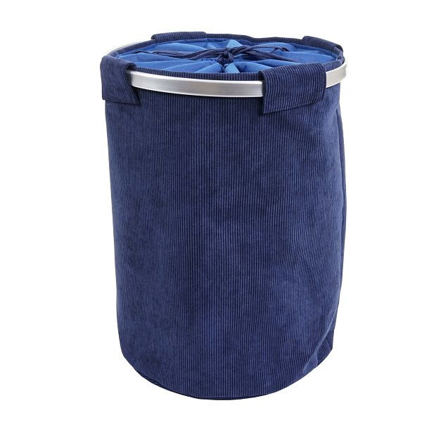 Mendler tvättuppsamlare HWC-C34, Tvättkorg tvättlåda tvättpåse tvättbehållare med nät, 55x39cm 65l, sladd blå, 73195
