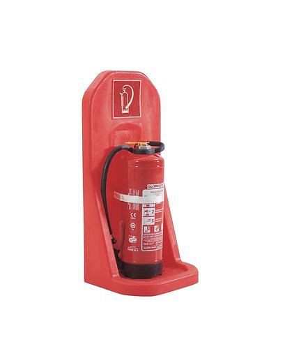 DENIOS brandsläckare vägghållare för 1 flaska, röd, 169-985