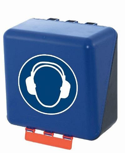 DENIOS midibox för förvaring av hörselskydd, blå, 116-484