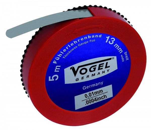 Vogel Germany måttband, härdat fjäderstål, 0,01 mm / .0004 tum, 455001