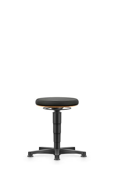 bimos Allround pall med glider, svart tyg, sitthöjd 450-650 mm, orange färgring, 9460-6801-3279
