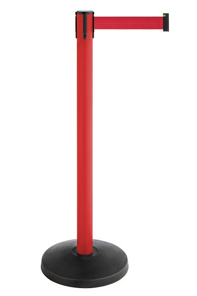 ALLROUNDLINE barriärstolpe med bälte, stolpe: gul / bälte: röd, ALA-20-3.0-0010