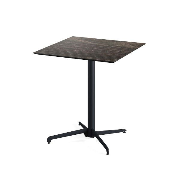 VEBA X Cross uteplatsbord svart stomme + Riverwashed Wood HPL 70x70 cm, 110031477