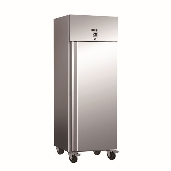 Gastro-Inox rostfritt stål 600 liters kylskåp, forcerad luftkylning, nettovolym 537 liter, 201.012