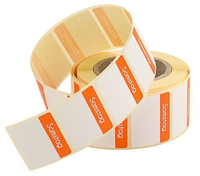 Contacto etiketter lördag orange, förpackning om 500 på rulle, 4371/056