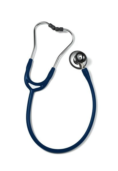 ERKA stetoskop för vuxna med mjuka öronbitar, membransida (dubbel membran) och trattsida, tvåkanaligt rör Precise, färg: marinblå, 531.00020