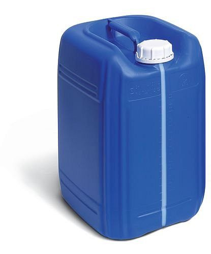 DENIOS plastbehållare av polyeten (PE), 20 liter, blå, med visningsremsor, 279-042