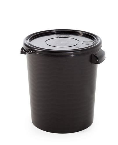 DENIOS UN hobbock tillverkad av polypropen (PP), volym 30 liter, svart, ledande, 251-298
