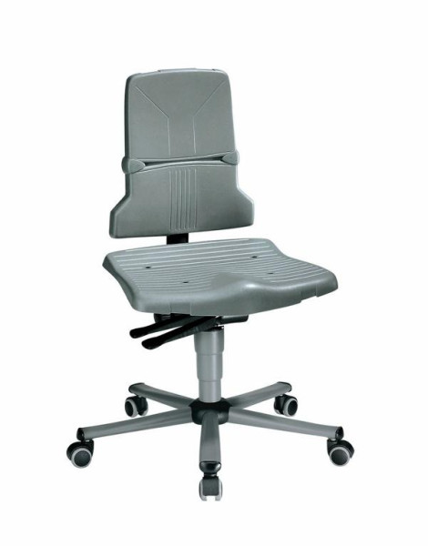 bimos Sintec svängbar arbetsstol, sits och ryggstöd av plast, med hjul, 9823-1000