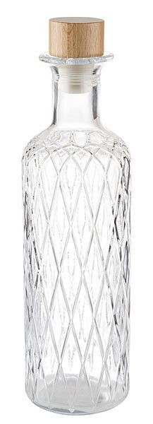APS glaskaraff -DIAMOND-, Ø 8 cm, höjd: 28 cm, 0,8 liter, glas, bok, silikon, 10742