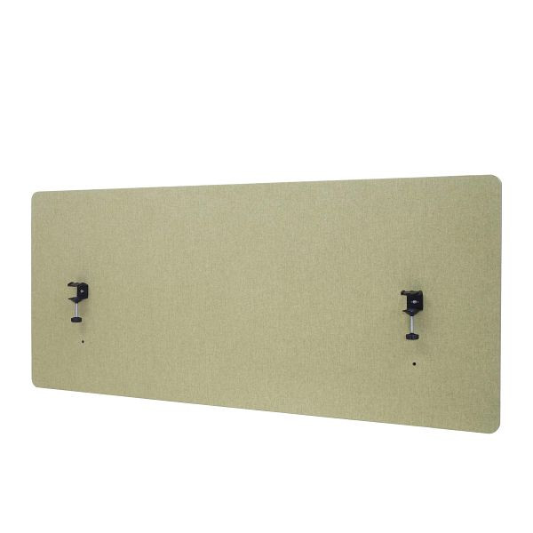 Mendler HWC-G75 akustisk bordsvägg, kontorsskydd, anslagstavla, dubbelväggigt tyg/textil, 60x140cm grön, 71933+71943
