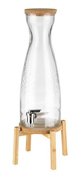 APS dryckesautomat -FRESH WOOD-, 23 x 23 cm, höjd: 56,5 cm, glasbehållare, kran i rostfritt stål, korklock, 10430