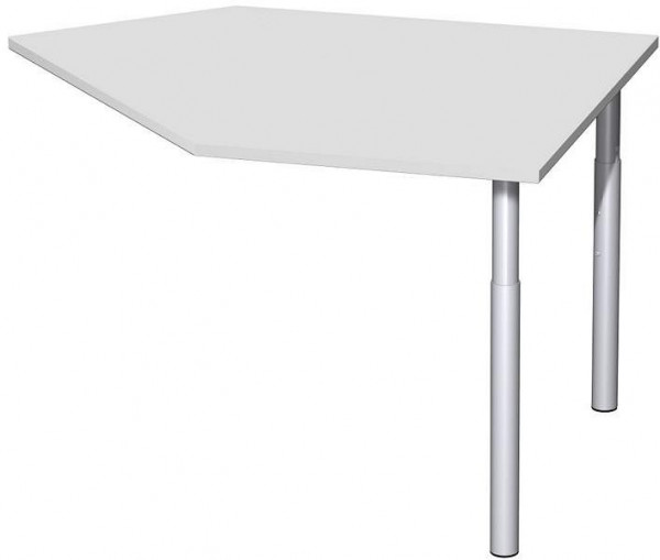 geramöbel dataförlängningsbord till höger med stödfötter, inkl länkmaterial, höjdjusterbar, 1060x1225x680-820, ljusgrå/silver, N-647105-LS